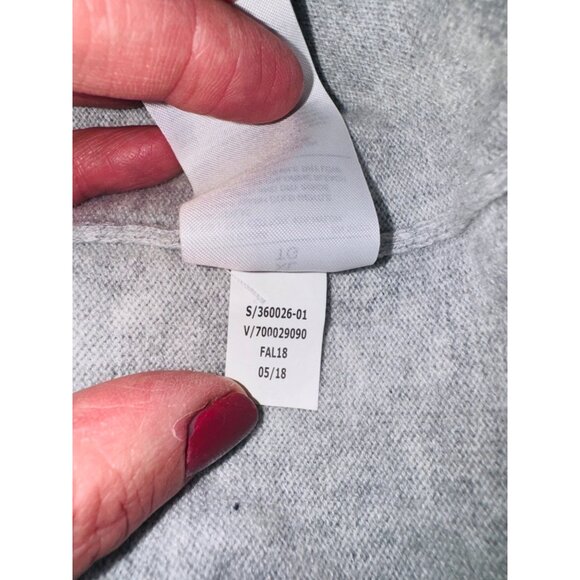 Banana Republic Grey V-Neck Knit Sweater Pleated Sleeves XL Boho Cottage Core - Picture 9 of 9